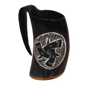 Wholesale Handcrafted Black and White Ceramic Viking Drinking <b>Mugs</b> for Party Use-Eco-friendly Reusable <b>Large</b> Capacity - Product Image 4