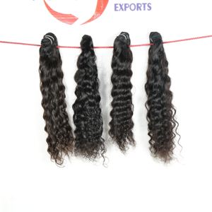Bundle non traité 100% Remy vente en gros machine indienne double trame traitement des ondes profondes aucun femmes noires Extension de cheveux humains - Product Image 3