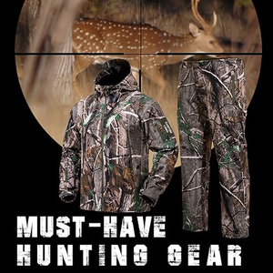 Nouvelle tenue de chasse camouflage pour hommes, été, imperméable, coupe-vent, résistante aux acides, antibactérienne, respirante, veste à capuche et pantalon - Product Image 3