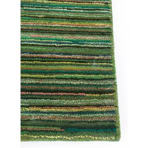 Alfombra de Lana y Viscosa Hecha a Mano Acar Green, Estilo Clásico a Rayas para el Hogar, Pasillo, Tejido Plano con Técnica Jacquard de 10 mm para Adolescentes - Product Image 4