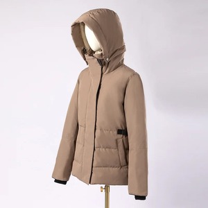 Blouson bombardier d'hiver de luxe pour femmes de haute qualité grande taille avec doublure en tissu polaire imprimé lin/nylon/soie - Product Image 5