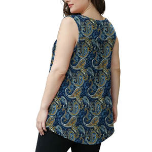 Débardeur en jersey personnalisé de haute qualité pour femmes, grande taille, sans manches, décontracté, séchage rapide, respirant, en spandex/coton - Product Image 2