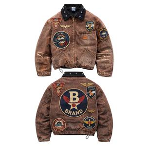 Clothing Manufacturers Custom Embroidered Canvas Work Jacket Heavyweight Washed Distressed Duck Canvas Denim Jacket For Men - Product Image 1