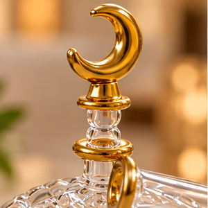 Canne à Iftar en Verre Égyptien Faite à la Main, Décoration Ramadan, Croissant de Lune avec Accents Dorés, Design Contemporain, Couleurs Personnalisables pour - Product Image 5