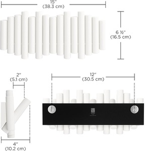 Modern Walnut <b>Wall</b>-Mounted Coat Rack 5 Retractable Wood Pegs Space Saving Clothing Storage Organizer With <b>Rail</b> Hook - Product Image 5