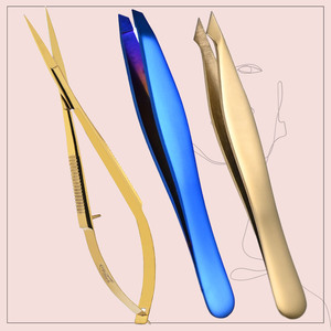 Pinzas ergonómicas para cejas, tijeras rectas para cutículas, pinzas puntiagudas inclinadas de punta de precisión y juego de pinzas inclinadas para desplumar - Product Image 6