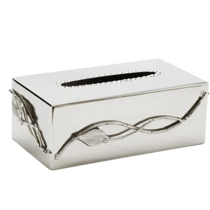 Caja de pañuelos de metal plateado pulido de alta calidad con diseño moderno de libélula para decoración del hogar y suministro de hotel a un precio económico - Product Image 5