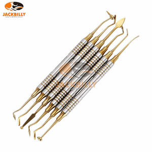 Kit de spatules de remplissage en résine composite dentaire avec revêtement en titane ou or, 6 pièces, ensemble d'instruments médicaux dentaires - Product Image 1