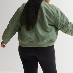 Chaqueta de Satén Transpirable Personalizada para Otoño-Invierno 2026, Chaqueta Casual de Manga Larga a Prueba de Viento para Mujer, Chaqueta Bomber de Piel de Oveja para Chicas - Product Image 4