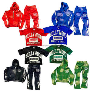 Sweat à capuche personnalisé en coton épais à épaules tombantes Survêtement évasé court à ourlet brut avec bord coupé Sweat à capuche en mousse à impression bouffante 3d pour hommes - Product Image 6