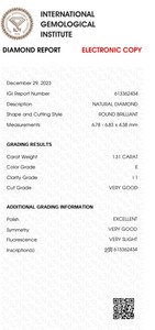 B2B D'VINS JEWELS para GIA Certified 1,31 CT Diamante blanco suelto Natural L Color FL FLOW Pureza EX Corte pulido para joyería - Product Image 3