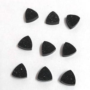 Naturel noir druzy 8x8mm trillion plat druzy agate cristal 2.18 cts pierre précieuse en vrac pour la fabrication de bijoux approvisionnement pierres druzy - Product Image 4