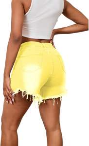 Short en jean croisé taille haute pour femmes 75% coton design intemporel avec cinq poches classiques shorts pour femmes - Product Image 4