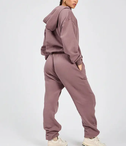 Conjunto Deportivo Informal Personalizado para Mujer, Sudadera con Capucha y Pantalones de Chándal, Ligero, de Felpa Francesa, Algodón Transpirable, Ecológico, Talla Grande, Color Sólido - Product Image 5