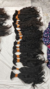 Cabello Humano Remy Indio de Lujo, Doble Trama, Color Sal y Pimienta, Virgen, a Granel, Doble Trama, Cutícula Alineada, Resistente a la Caída, de la India - Product Image 6