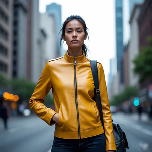 Chaqueta de motocicleta de alta calidad para mujer, abrigo de cuero de piel de vaca, moda informal para mujer, chaqueta y prendas de vestir exteriores de piel de oveja - Product Image 6