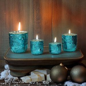 Bougie votive artisanale antique de 3 à 5 pouces à base bleue pour décoration d'intérieur pour Diwali Noël Halloween - Product Image 2
