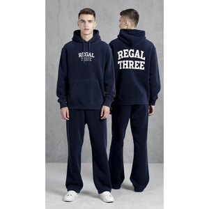 Chándal transpirable de peso pesado personalizado de alta calidad para hombre, sudaderas con capucha en blanco, conjunto de pantalones de chándal holgados, chándal sólido de diseñador - Product Image 3