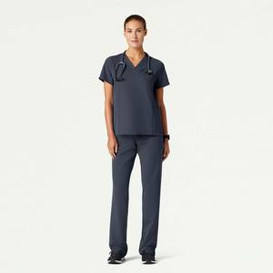 Nouvel ensemble de vêtements de travail pour infirmières en microfibre tissée à col en V, uniforme d'infirmière d'hôpital, tenue de travail pour femmes, ensemble de blouses de haute qualité - Product Image 1