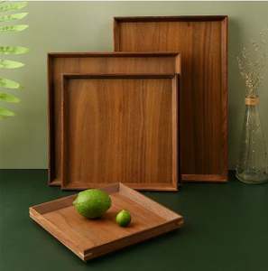 Nueva llegada Bandeja de madera de diseño Bandeja de servicio de forma rectangular con calidad superior para proveedores de restaurantes de hoteles - Product Image 4