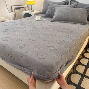 Drap-<span class=keywords><strong>housse</strong></span> en velours de lait doux de luxe couvre-lit épaissi hiver chaud couverture complète dortoir corail protège-<span class=keywords><strong>matelas</strong></span> - Product Image 6
