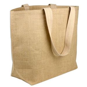 Sacs fourre-tout en jute personnalisés avec logo, motif géométrique, grande taille (>50cm), fermeture éclair, pour le shopping réutilisable, les cadeaux et la promotion (vente en gros) - Product Image 3