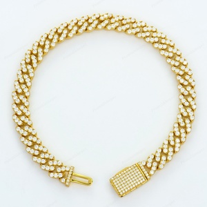 สร้อยข้อมือเพชรโมอิสขนาด8นิ้ว6มม. สีเงิน925ทึบสร้อยข้อมือไมอามี่คิวบาพร้อมชุดง่ามเครื่องประดับคิวบาสำหรับปาร์ตี้ - Product Image 3