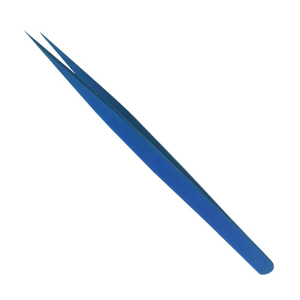 Pinzas profesionales para pestañas rectas al por mayor, diseño personalizado, revestimiento de Color azul, Punta puntiaguda de acero inoxidable de alta calidad - Product Image 1