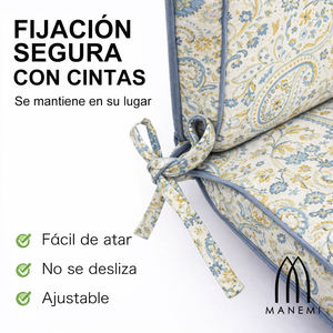 <b>Outdoor</b> Garden <b>Chair</b> <b>Cushions</b> 120x55x8cm Lightly Water Repellent with Foam Filling Fastening Straps Comfortable <b>for</b> <b>Outdoor</b> Use - Product Image 5