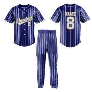 Uniforme de baseball unisexe personnalisé, tenue de sport personnalisée, ensemble pantalon en jersey, technique de sublimation, tenue d'équipe de club bon marché - Product Image 3
