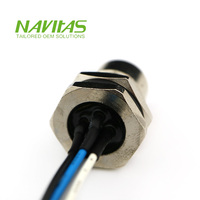 Conector de Cable Hembra de 5 Pines M12 para Montaje en Panel, Código A, IP67, Impermeable, con Conductores de Cobre Estañado para Uso Industrial