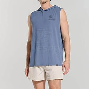 Polar personnalisé sans manches hommes sweats à capuche bas quantité minimale de commande hommes sweats à capuche en gros bonne qualité coton personnalisé hommes sweats à capuche - Product Image 3