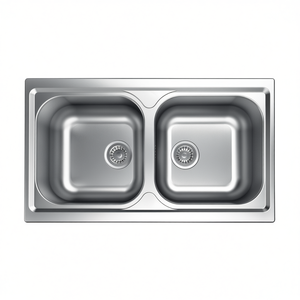 Évier de cuisine Apell ATMOSFERA à 2 bacs en acier inoxydable pré-poli 86x50cm TM862IPC - Product Image 2