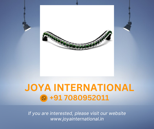 สายรัดคิ้วลายม้าสีมรกตดีไซน์หนังแบบเรียบทันสมัยทำจากคริสตัลและมรกต - Product Image 2