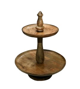 ชั้นวางขนมหวานไม้ 2 ชั้น สไตล์โมเดิร์น แข็งแรง ทนทาน เหมาะสำหรับวางเค้ก คัพเค้ก ผลไม้ เหมาะสำหรับตกแต่งโต๊ะในครัว - Product Image 1