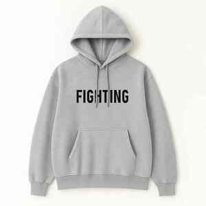 Sweat à capuche en polaire doux avec imprimé de combat audacieux, sweat-shirt ample et confortable pour sweat à capuche - Product Image 1