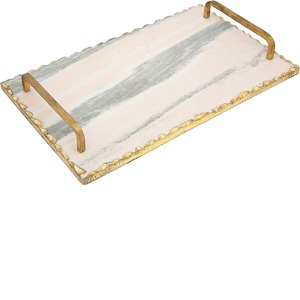 ถาดเสิร์ฟอาหารจานจานเล็กที่มีสีสันหรูหรามีด้ามจับสีทองแวววาวเป็นมิตรกับสิ่งแวดล้อม - Product Image 1