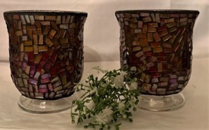 Glass Chip Mosaic Work Votive <b>Light</b> Holder for Home Christmas Decorations and Candle Displays - Product Image 3