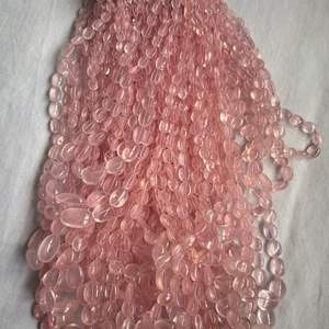 ลูกปัดโรสควอตซ์สีชมพูธรรมชาติคุณภาพสูง ขนาด 8x6 มม. ถึง 18x14 มม. รูปทรงกลมเรียบ สำหรับทำเครื่องประดับ - Product Image 3