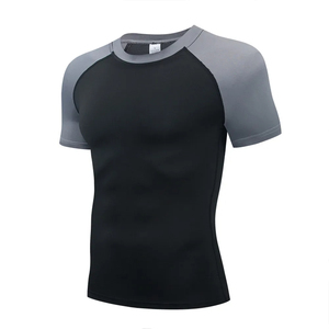 <b>Compression</b> Gym <b>Shirt</b> Men Tight Fit Short Sleeve Sportswear Quick Dry Athletic Training Fitness Workout Bodybuilding Top - Product Image 4