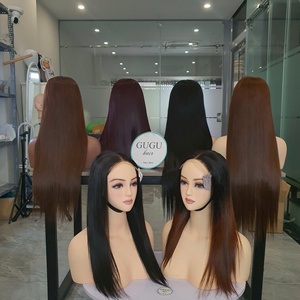 Cheveux bruts vietnamiens 100%-PRE PLUCKED Belle perruque droite en os de couleur brune Double étiré, vendeur de cheveux humains de haute qualité - Product Image 4