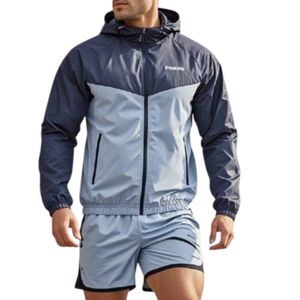 Streetwear multi-poches en nylon personnalisé pour hommes, vestes de sport de course à pied d'extérieur, veste coupe-vent à fermeture éclair pour hommes - Product Image 1
