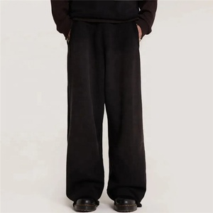 Pantalones de chándal holgados informales para hombre personalizados de fábrica OEM Color sólido Ligero para dobladillo Cintura elástica Algodón alto Pana unisex - Product Image 5