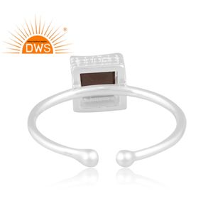 Best Quality Fine Sterling Silver Natural Smoky Quartz Gemstone <b>Adjustable</b> <b>Ring</b> Custom Jewelry For Women Gift For Her - Product Image 4
