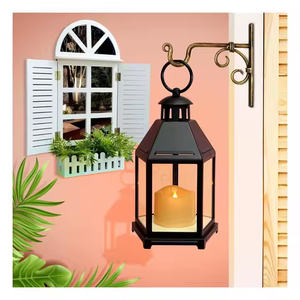 Lanternes à la mode lanterne à bougie décorative de Style Vintage pour la fête de mariage décor de jardin à la maison support suspendu en métal avec lumière LED - Product Image 4