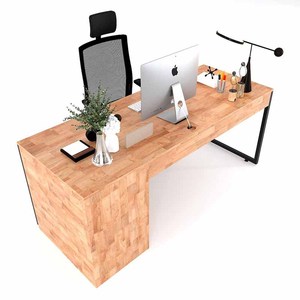 Executive <b>Solid</b> <b>Wood</b> Minimalist <b>Desk</b> 180x70cm with Integrated Cabinet for Office & Home Use-BGD68048 - Product Image 4