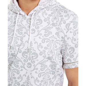 INC International Concepts Felpa con cappuccio da uomo X-Large con stampa damascata, vestibilità regolare, set tuta bianca - Product Image 3