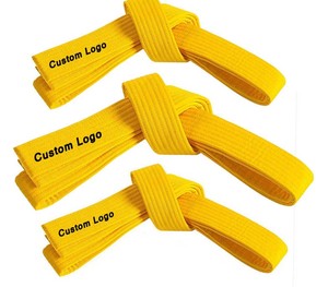 Cinturones de Karate de artes marciales de Color único OEM, equipo de artes marciales de buena calidad, cinturones de Karate 100% de algodón puro - Product Image 1