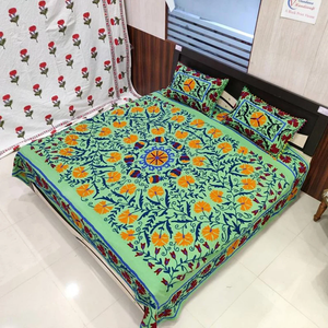 Sábana Suzani bordada colorida, Manta de algodón para colgar en la pared, colcha, funda de cama doble, manta, mantel - Product Image 1