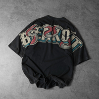 T-shirt lourd 275GSM Streetwear Stock Pour Vintage Acid Washed Boxy Fit Cropped Oversized Distressed Tshirt